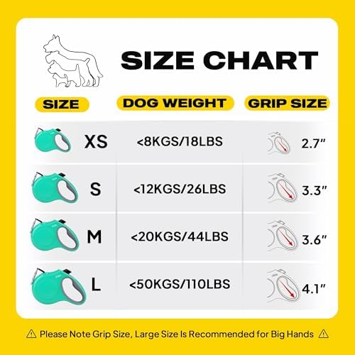 Fida Heavy Duty Retractable Dog Leash, 16 ft Dog Walking Leash
