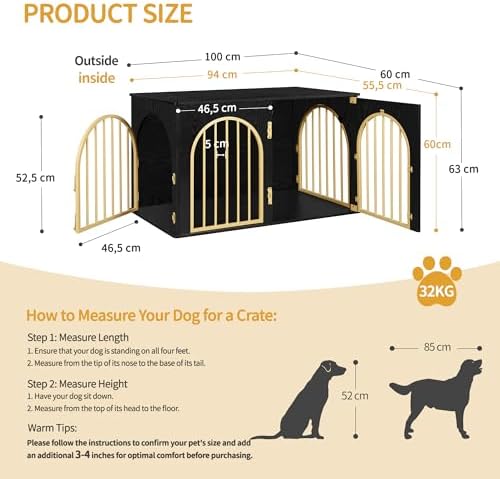 Hzuaneri 39.4'' Dog Crate Furniture, Dog Kennel Indoor