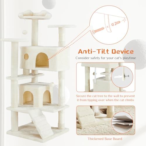 Sweetcrispy 54-inch Cat Tree Tower