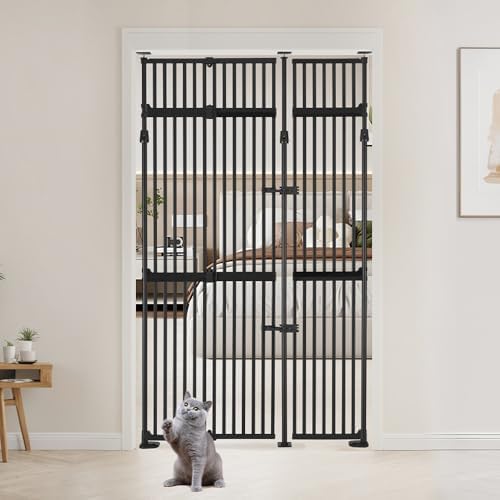 unipaws 86" High Extra Tall Cat Gate, Auto Closing and No Drilling