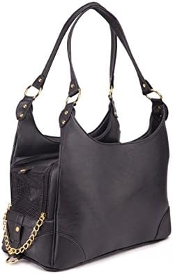 Elegant Embossed Leather Purse Carrier Black
