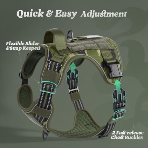 rabbitgoo Tactical Dog Harness for Small Dogs, No Pull Service Pet Vest