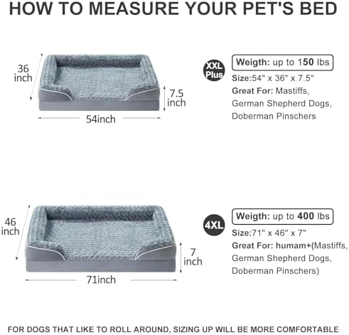 WNPETHOME Orthopedic Washable Human Dog Bed