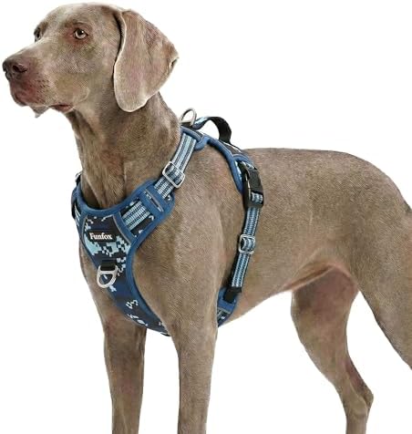 Funfox Dog Harness No Pull, Adjustable Pet Vest Harness, Super Soft Material