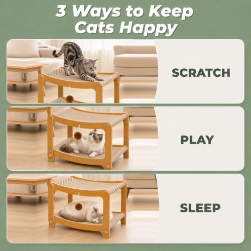 2-Level Sisal Cat Scratcher Bed, Cat Hammock