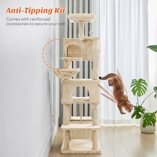 Sweetcrispy 66 Inch Cat Tree Tower