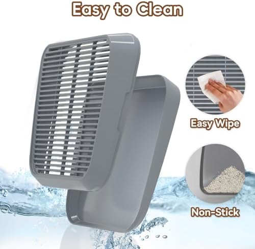 Elevated Litter Box Ramp/Steps for Kittens & Old Cats, Washable Litter Catcher