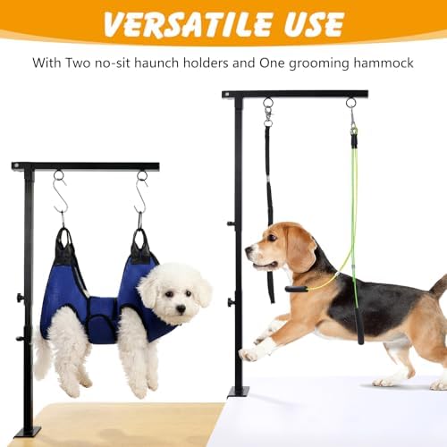 ondware Dog Grooming Arm with Hammock, Adjustable 27-37", Dual Clamp