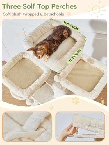 Taoqimiao Tall Cat Tree, 76In XL Cat Tower