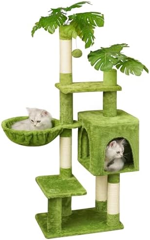 Meecal Green Cat Tree, 47-Inch Cat Tower