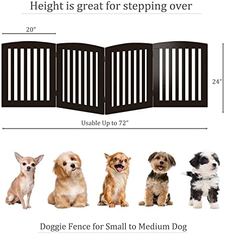 PAWLAND Wooden Freestanding Foldable Pet Gate