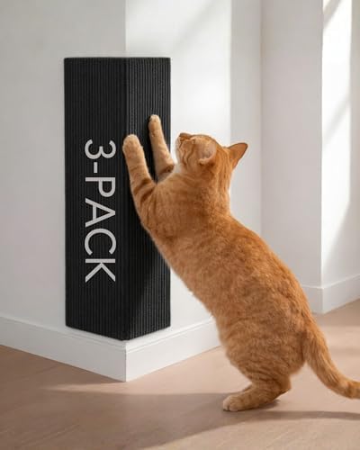 Corner & Wall Cat Scratch Mat, Self-Adhesive Trimmable Cat Scratcher, Wall