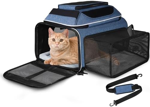 Petskd Top and Side Expandable Small Pet Carrier Airline Approved