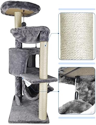 YUNIQUE Cat Tree with Cat Condo and Big Hammock