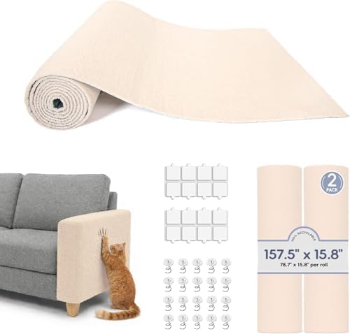 157.5" x 15.8" Cat Scratch Furniture Protector, Self-Adhesive Couch Protector