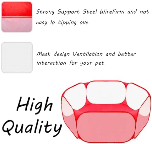 Small Animals Playpen, Portable Pop-up Open Interactive Pet Tent, Indoor