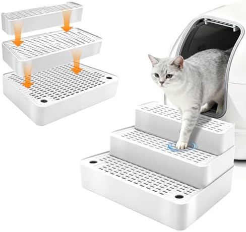 Adjustable 3-Step Cat Ramp for Litter Box, Litter Trapper
