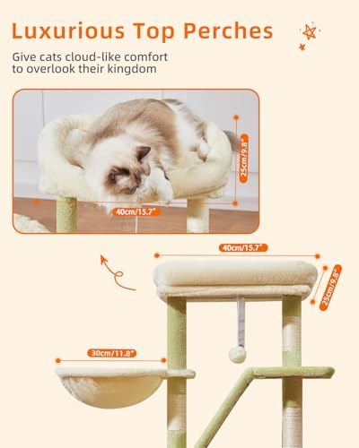 Taoqimiao Cat Tree, 38.5In Cat Tower