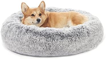 Bedfolks Calming Fluffy Donut Dog Bed