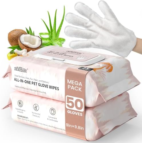IMMHABI Hypoallergenic Pet Glove Wipes