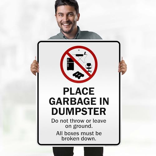 Place Garbage Inside Dumpster Do Not Throw Or Leave On Ground All Boxes