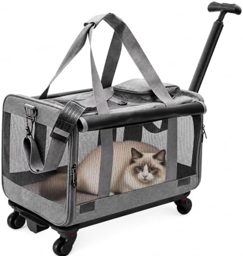 Rolling Cat Carrier with Detachable Wheels, Soft Sided