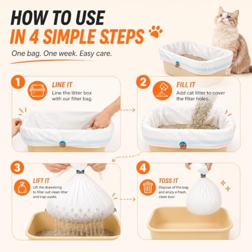 Sifting Litter Box Liners, 37 x 18 In