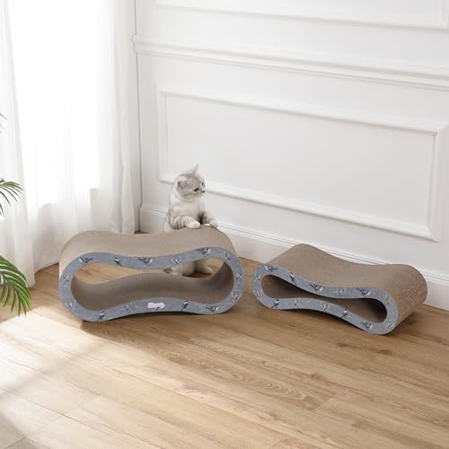 CSR1014E Suvi 26" Modern Cardboard Infinity 2-in-1 Lounge Bed Cat Scratcher