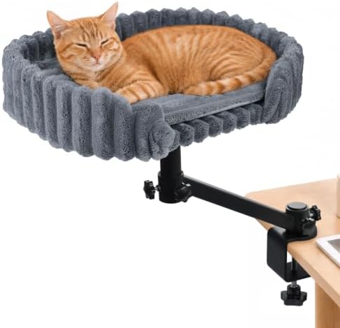 Cat Desk Bed, 360° Rotatable Cat Hammock
