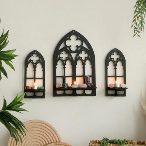 Artilady Crystal Display Shelf Gothic Decor, Wood Floating Shelves Storage