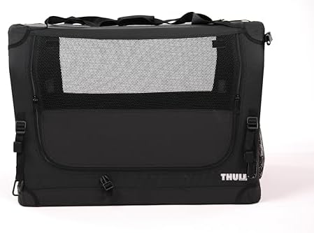 Thule Collapsible Dog Kennel Size Medium, Zippered Panel, Folds Down Easily