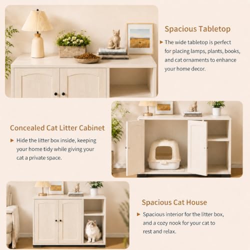 Garvee Cat Litter Box Enclosure, Large Cat House