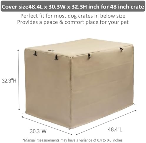 X-ZONE PET Dog Crate Cover Waterproof Kennel Cover, 48 in Beige