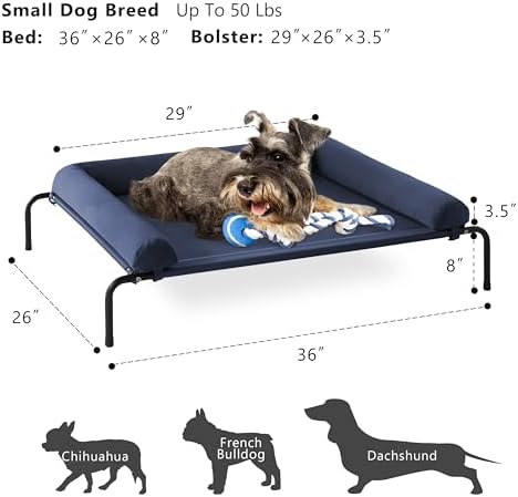 Cooling Elevated Dog Bed, Outdoor Raised Dog Beds, Medium Dogs Cot