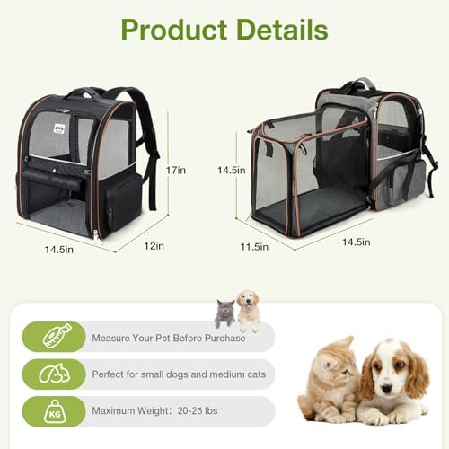 Large Cat Backpack Carrier Expandable Pet Carrier Backpack