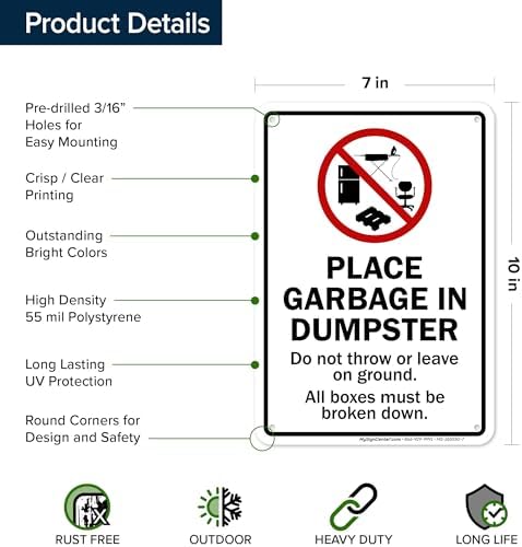 Place Garbage Inside Dumpster Do Not Throw Or Leave On Ground All Boxes