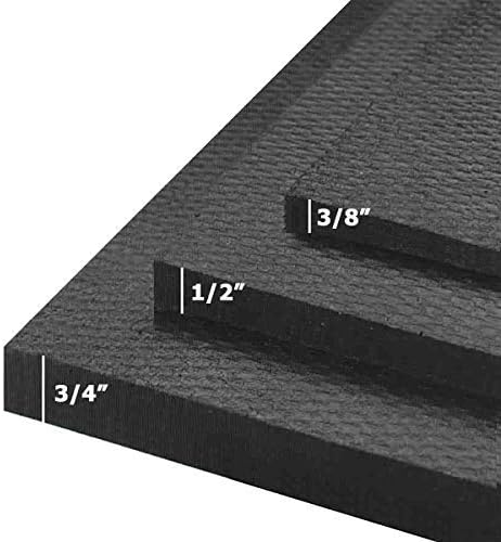 American Heavy Duty Stall Mats - Durable Rubber Flooring - Solid Black 6 Border Tiles 3/8" Thick Expansion Set