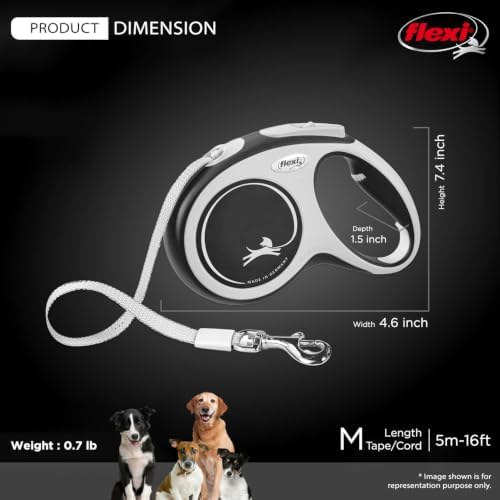 FLEXI® Comfort Tape Retractable Dog Leash, 16 ft