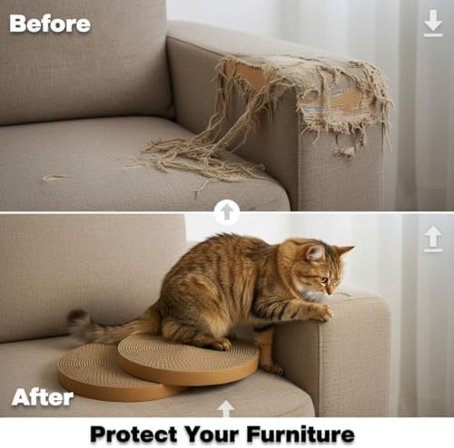 Cat Scratching Pad Cardboard Round Cat Scratcher Refill Replacement Scratch Pads