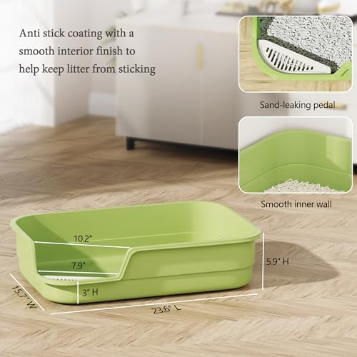 Vealind Extra Large Cat Litter Box High Sided and Low Entry Litter Tray