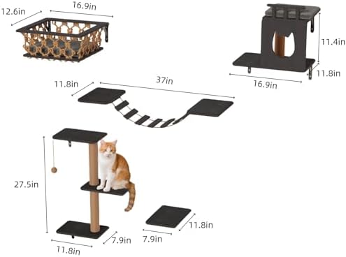 5-in-1 Cat Wall Shelves Set