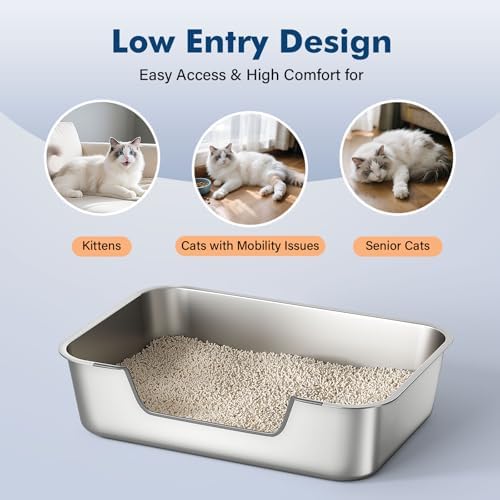 Qiuma Stainless Steel Cat Litter Box