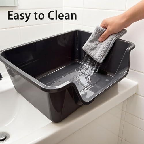 Low Entry Litter Box for Senior Cats High Sided Large Litter Box