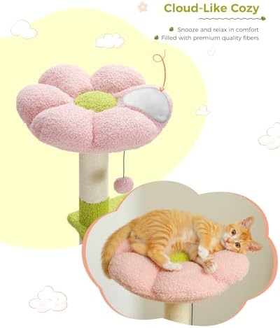 MUTTROS Flower Cat Tree 47.2" Multi-Level Cat Tower