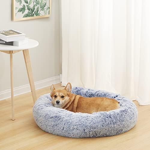 Bedfolks Calming Fluffy Donut Dog Bed