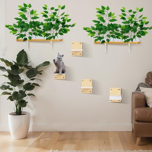Gemscream 2 Pieces Cat Wall Shelves