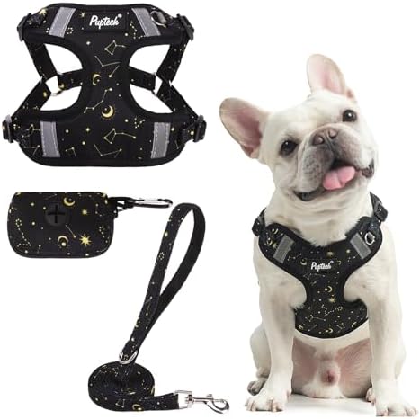 PUPTECK Dog Harness and Leash Set Medium Sized, Step in No Pull Adjustable