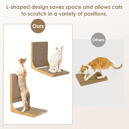 EHEYCIGA 2-Pack Cat Scratcher, 19.7 Vertical Indoor Cardboard Scratch Pad
