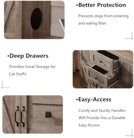 Forest Gravity Double Cat Litter Box Enclosure