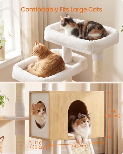 Feandrea Tall Cat Tree, 8-Tier Wood Tower